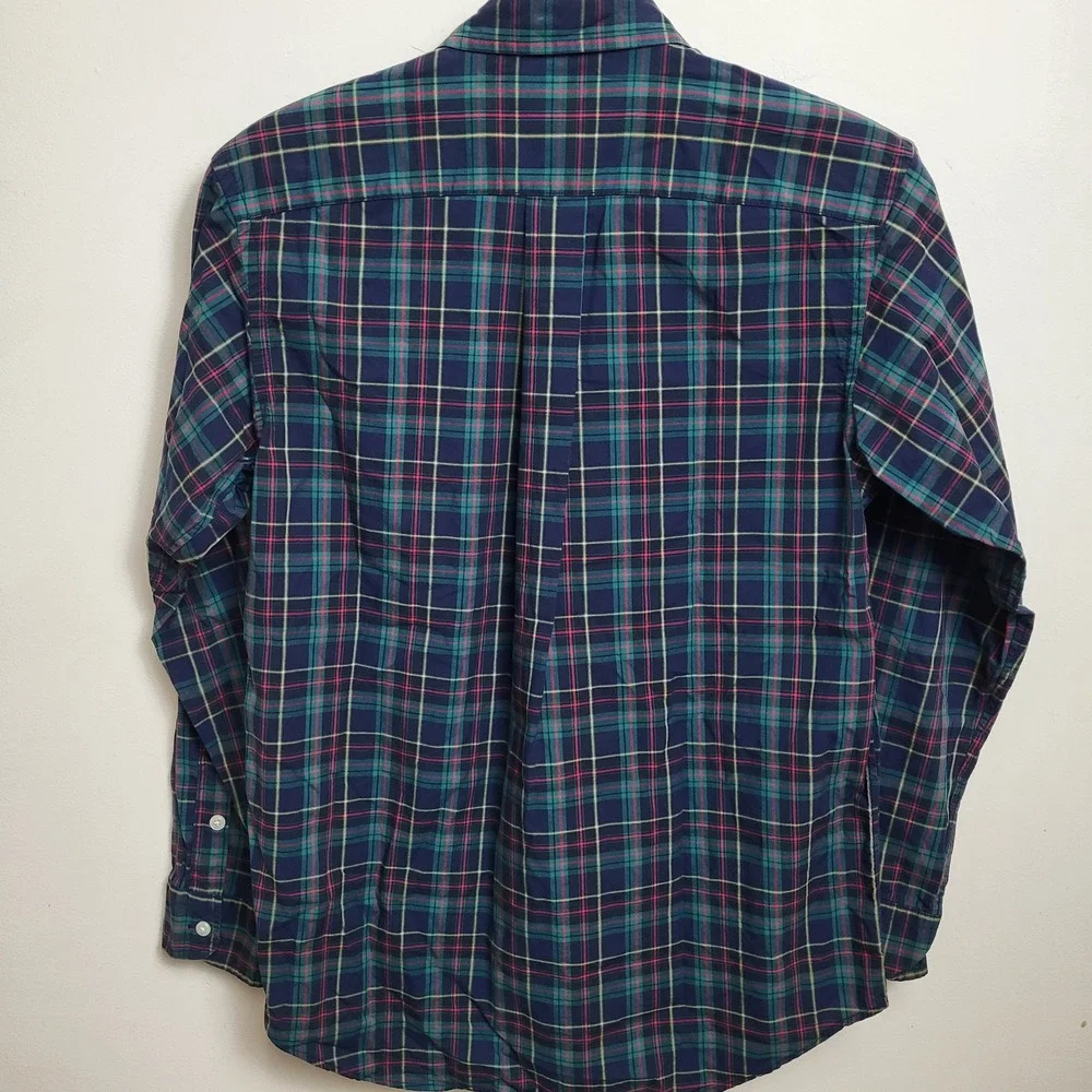 Ralph Lauren Large 14-16 Plaid Button Down Long Sleeve‎ Red Green Yellow Navy - Picture 3 of 8